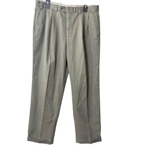 VTG Lauren Ralph Lauren Mens Khaki‎ Pleated Dress Pants Size 36x32 Casual Office